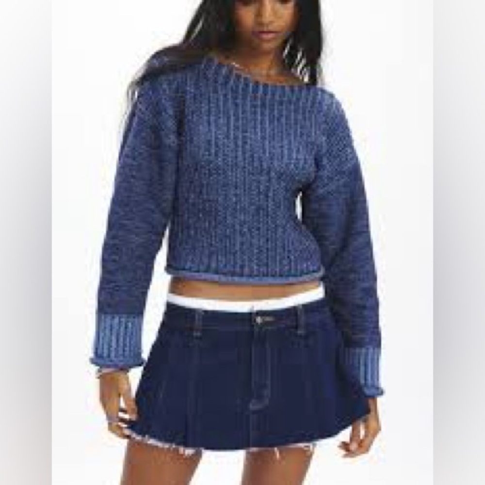 NWT BDG Maria Boatneck Pullover Chunky Textured Heavyweight Knit Sweater Size XS